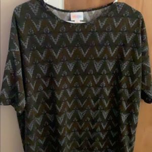 Dark green half sleeve loose T-shirt